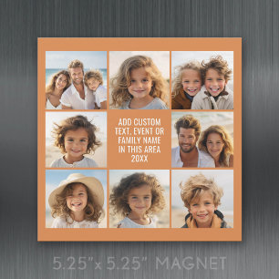 8 Collage de photos - Texte personnalisé - Aimant