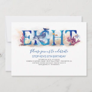 8 Invitation d'anniversaire dans le monde marin ma