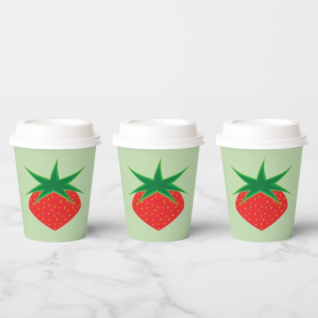 8 oz de fraise. Gobelets en papier (Multi)