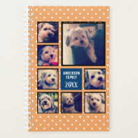 8 Photo Collage avec pois mignons - orange marine