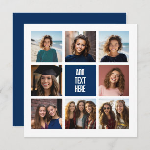 8 Photo Collage Marine Monogramme - Carte de remer