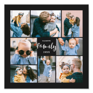 8 Photo Collage Moderne Famille Design Noir