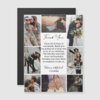 8 photos collage moderne merci aimant mariage