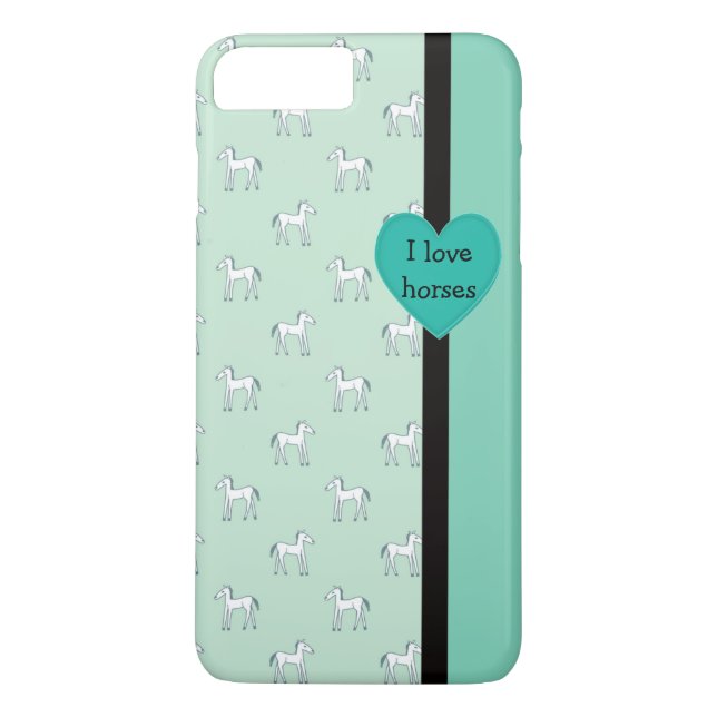 8 Plus/7 Plus I Love Horses coque iphone (Dos)