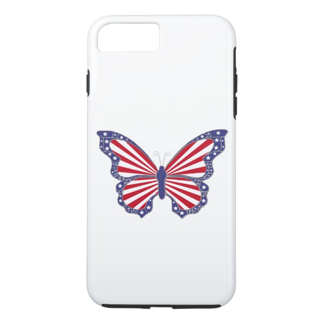 8 Plus/7 Plus Papillon patriotique iPhone 7 Coque (Dos)