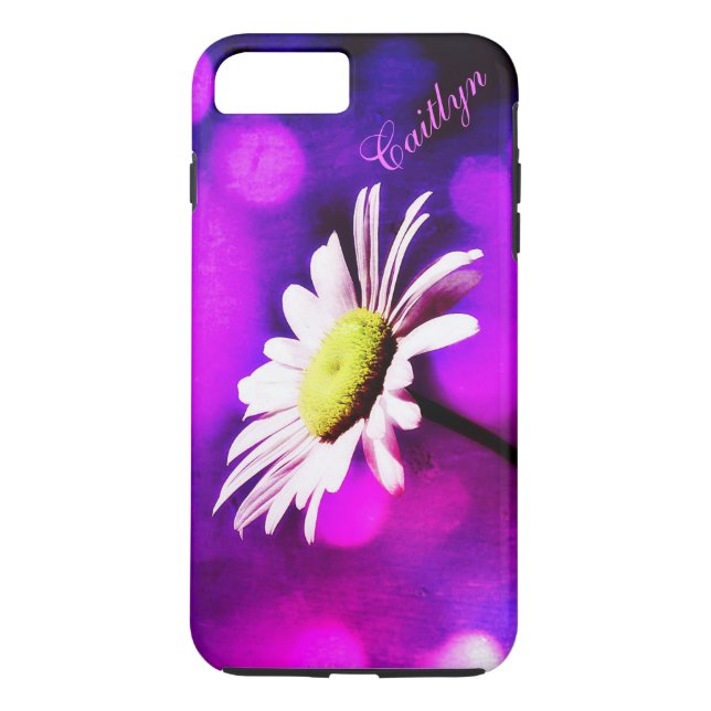 8 Plus/7 Plus Pink N Amethyst Daisy iPhone 7+ coque *Personnalis (Dos)