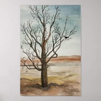 8 po x 12 po, Poster de l'arbre du printemps (Matt
