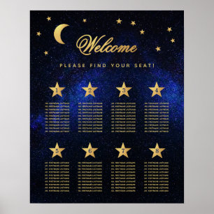 8 Tableau Mariage céleste bleu or bleu