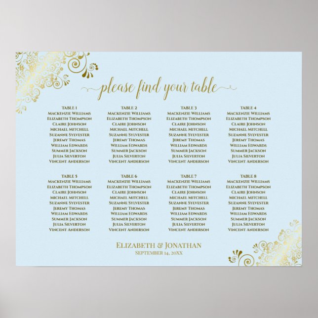 8 Tableau Mariage Planche de siège Poudre Bleu et  (Devant)