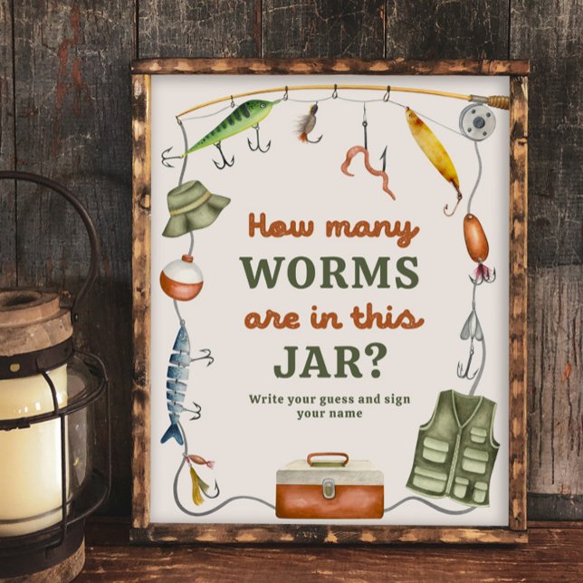 8 x 10 pouces Devinez combien de signes de pêche (Créateur téléchargé)