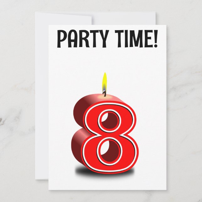 8E ANNIVERSAIRE PERSONNALISÉ Invitation PERSONNALI (Devant)