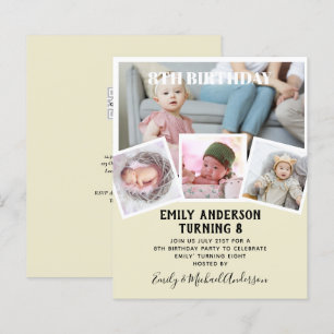 8E Anniversaire Photo Collage Invitation Garçon fi