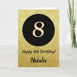 8e Joyeuse carte de Parties scintillant Black and 