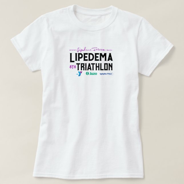 8e T-shirt blanc Lipedema Triathlon (Design devant)