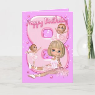 8ème Carte d'anniversaire avec la ballerine