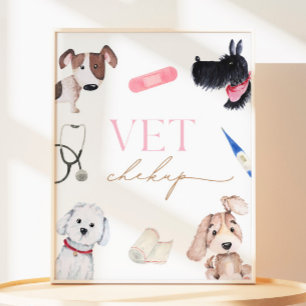 8x10 Puppy Party Vet Checkup Inscription