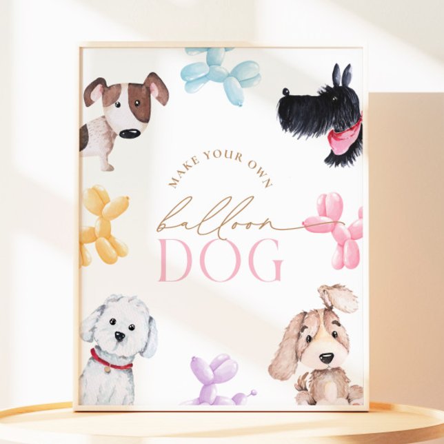 8x10 Puppy Paw-Ty Faire un chien de ballon signe (Créateur téléchargé)