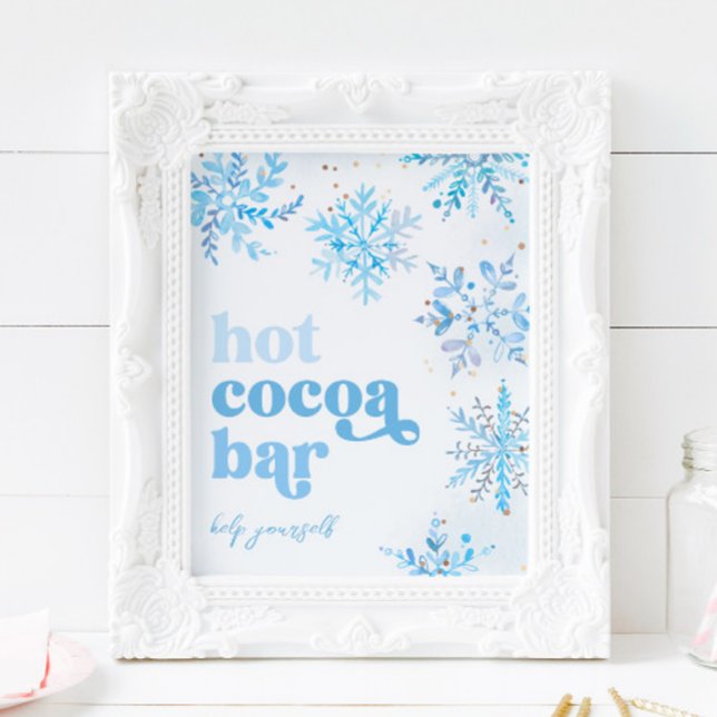 8x10 Snowflake Hot Cocoa Bar Sign (Créateur téléchargé)
