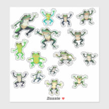 8x8 Feuille De 15 Sticker De Grenouilles Dansantes