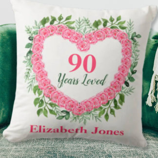 90 ans aimés 90e anniversaire Coussin