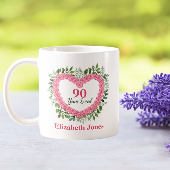 90 ans aimés 90e anniversaire Mug (Créateur téléchargé)