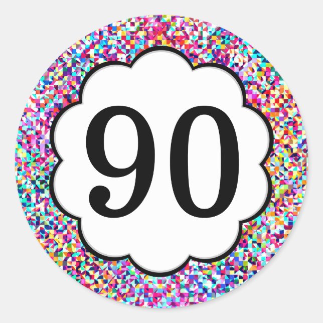 90 - Numéros Stickers colorés (Devant)