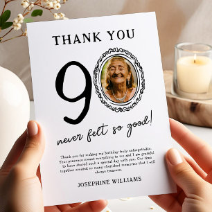 90e anniversaire Carte de remerciements photo