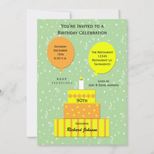 90e anniversaire de fête Invitation Amusant 90e gâ (Devant)
