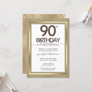 90e anniversaire Gold Formal Invitation
