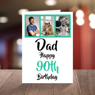 90e anniversaire heureux papa photo collage carte