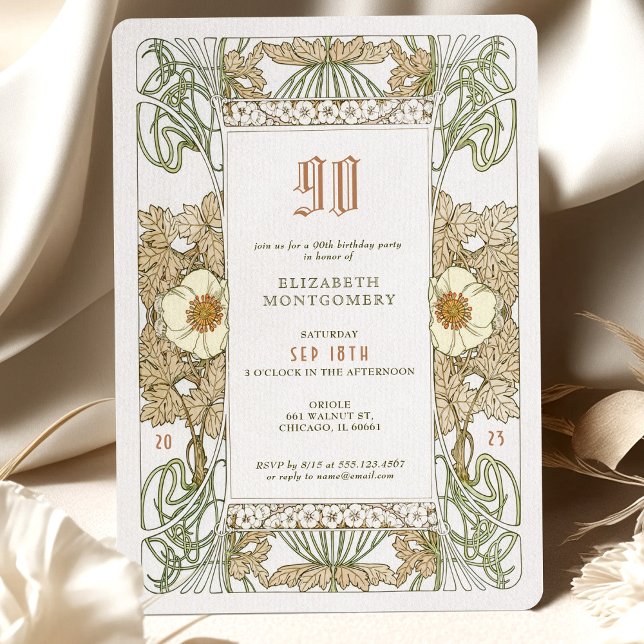 90e anniversaire Invitation Art nouveau par Mucha (Créateur téléchargé)
