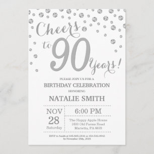 90e anniversaire Invitation au diamant de la Parti