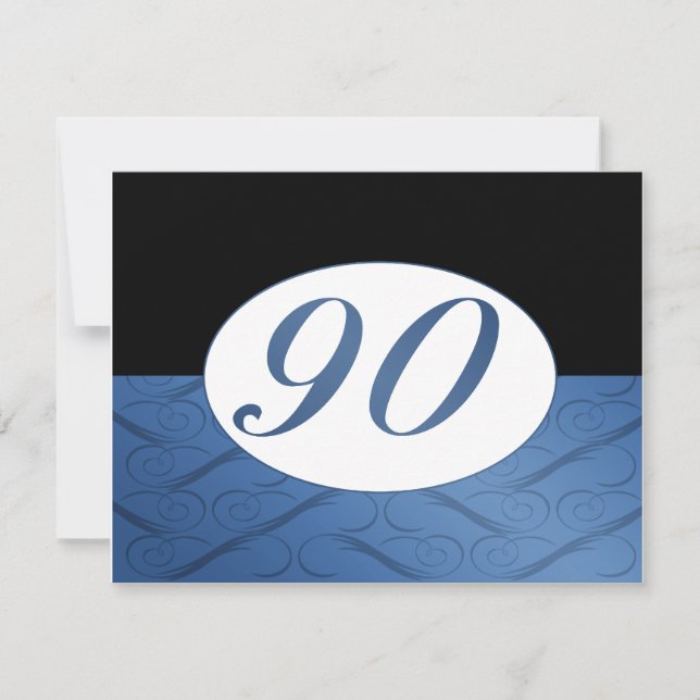 90e anniversaire Invitation (bleu) (Devant)