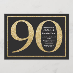 90e anniversaire Invitation Gold Parties scintilla