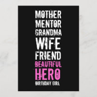 90e anniversaire Invitation - Mère belle héroïne