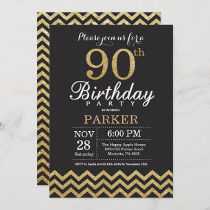 90e anniversaire Invitation Parties scintillant no