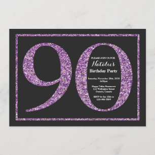 90e anniversaire Invitation Parties scintillant vi