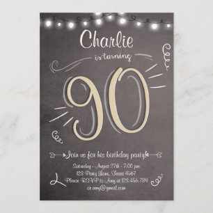 90e anniversaire Invitation Vintage 90e anniversai