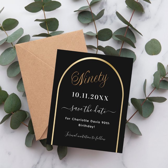 90e anniversaire noir or arc enregistrer la carte  (Créateur téléchargé)