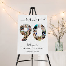 90e anniversaire Numéro 90 Photo Collage Bienvenue