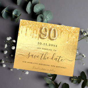90e anniversaire parties scintillant or enregistre