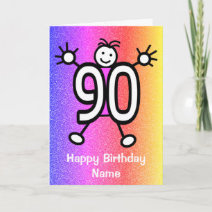 90e Carte d'anniversaire heureuse
