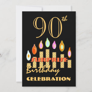 90e Invitation des bougies d'or du SurPRISE Birthd
