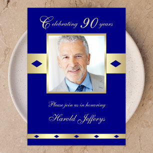 90e Photo Anniversaire de fête Invitation Marine 9