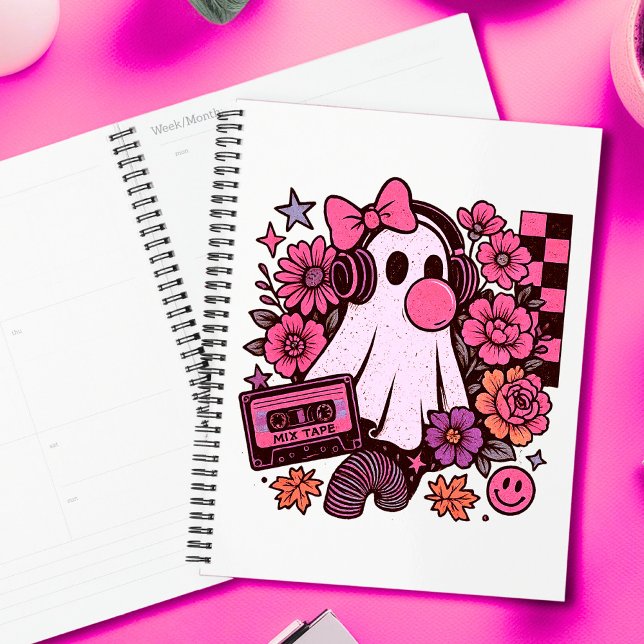 90s Bubblegum esthétique Rétro Fille Fantôme Hallo (This ghost girl design mixes 90s aesthetic nostalgia with playful Halloween charm.)