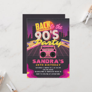 90s et 80s Idées Anniversaire Fête Invitation