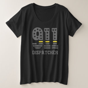 911 Dispatcher USA Drapeau mince ligne jaune Urgen