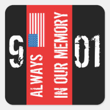 911 Memorial Black Red Sticker