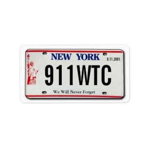 911 Memorial NY Étiquette de plaque de licence