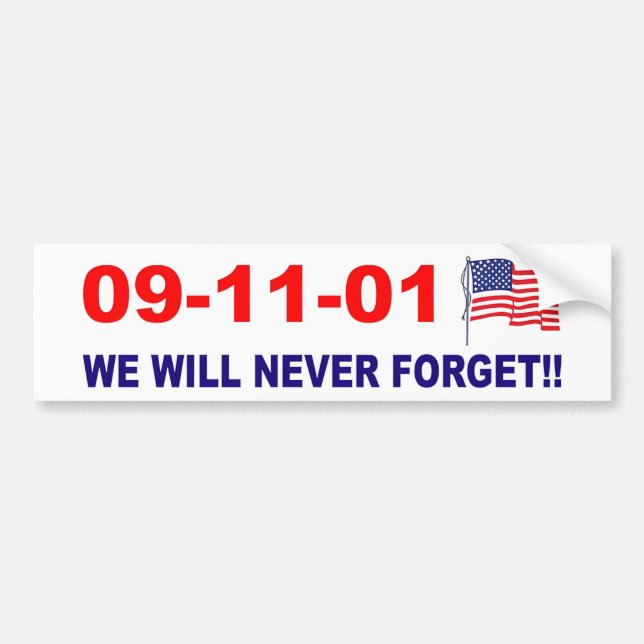 911 Nous n'oublierons jamais Bumper Sticker (Devant)
